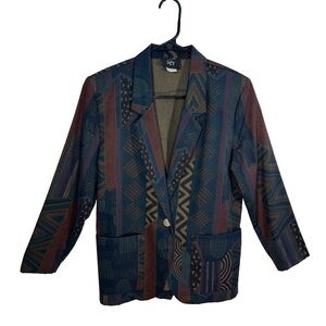 Vintage Abstract Geometric Blazer- Size 8